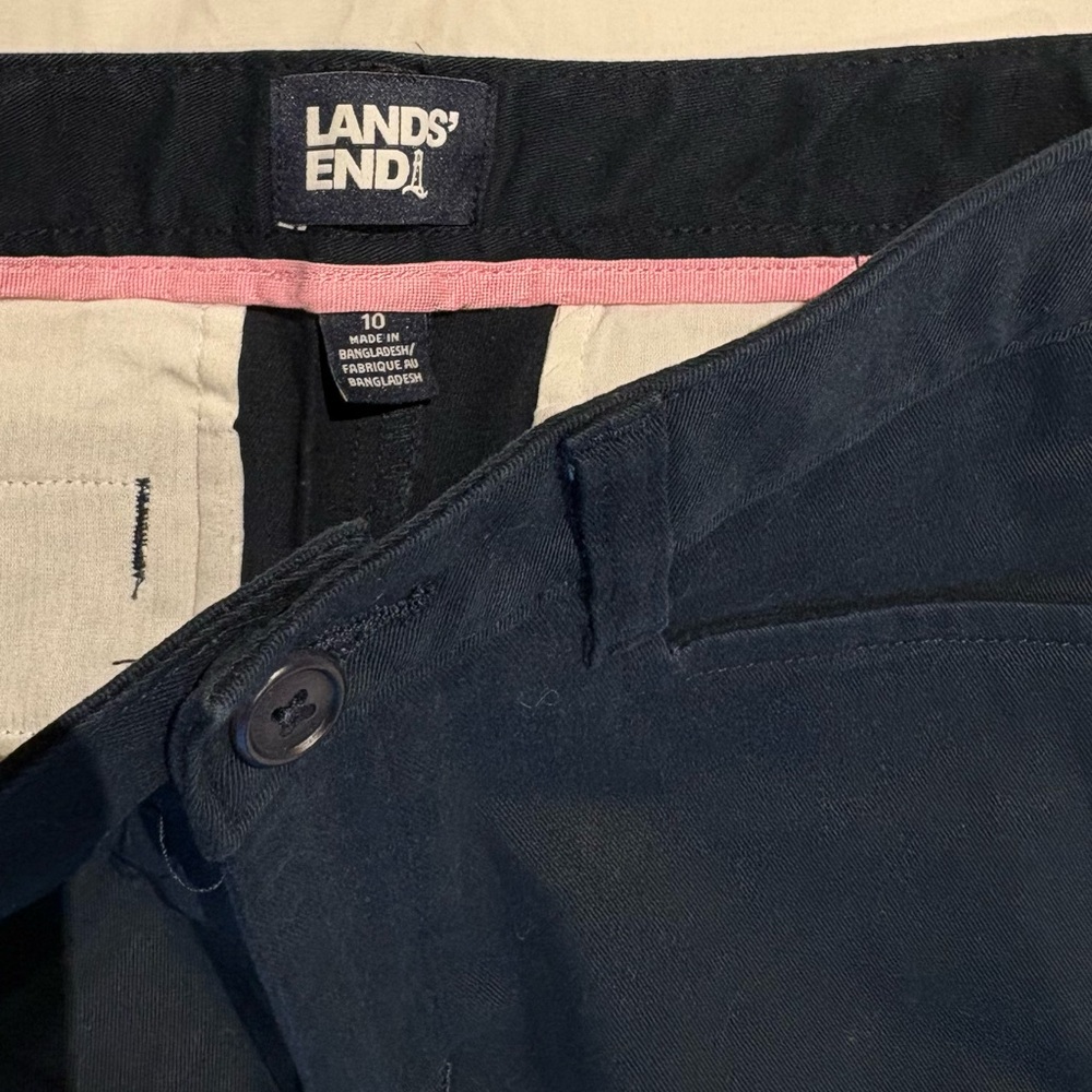 Lands' End Girls Dark Blue Chinos School Uniform Pants